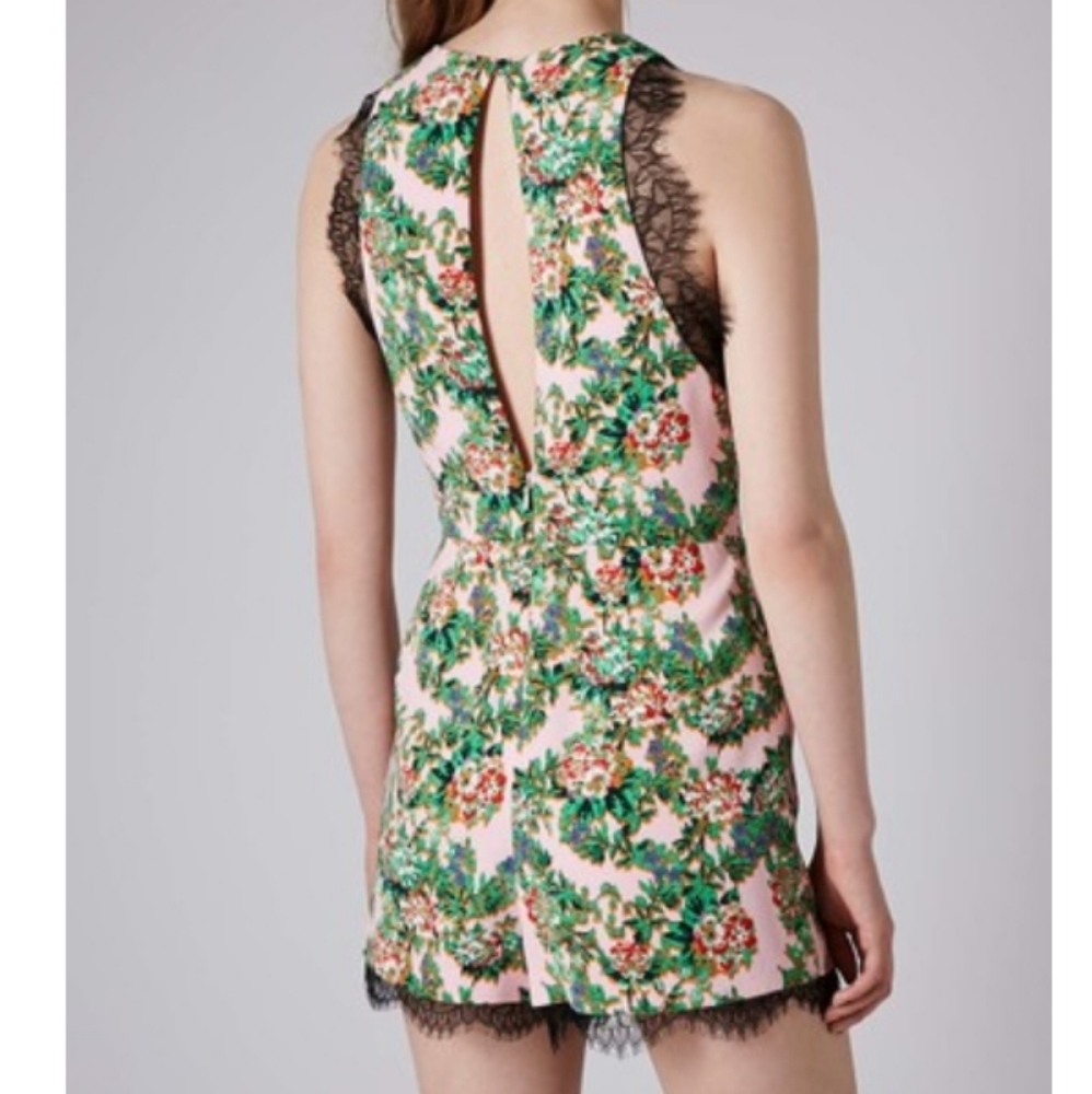 Topshop Pink Flower Garden Romper - Picture 4 of 5
